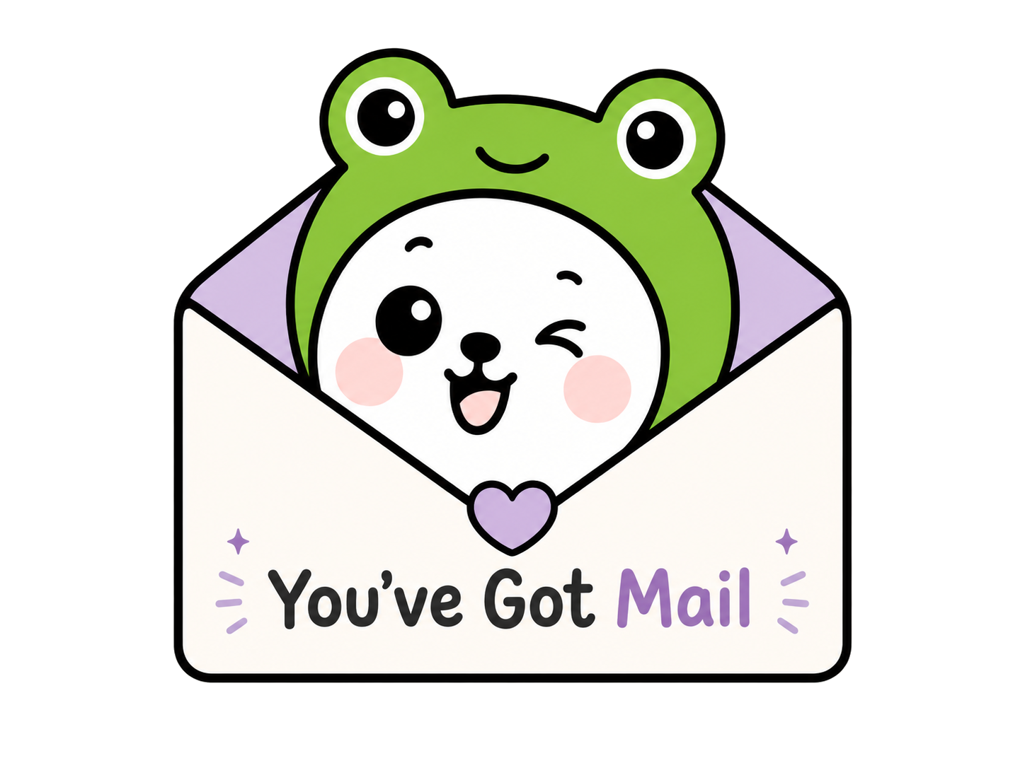 Sumi popping out of an envelope that says You've Got Mail